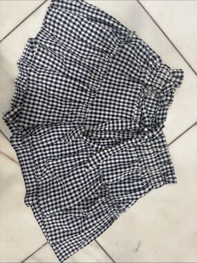 Blue Life Navy and White Gingham Mini Skirt